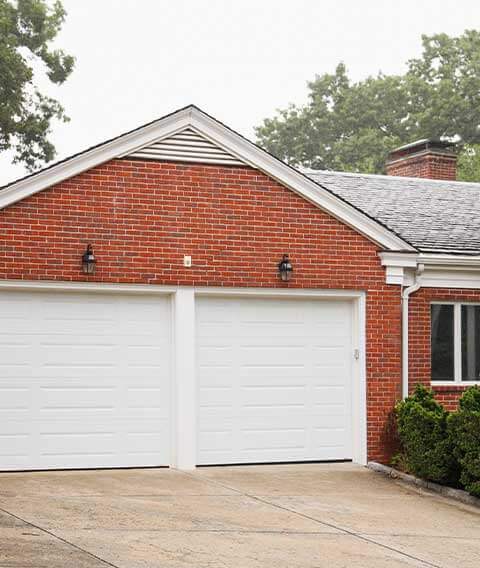 Garage door at a home entrance